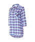ფოტო #3 პროდუქტის Women's Royal Buffalo Bills Sienna Plaid Full-Button Long Sleeve Nightshirt