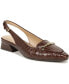 Brown Croco Embossed Leather