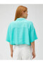 Фото #4 товара Рубашка женская Koton Crop Oversize Гомнек Кетеневый измельченный с карманами