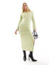 Фото #3 товара Pretty Lavish space dye knit midaxi dress in pistachio