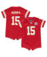 ფოტო #4 პროდუქტის Infant Girls and Boys Patrick Mahomes Red Kansas City Chiefs Romper Jersey