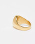 Фото #8 товара ASOS DESIGN waterproof stainless steel oval signet ring in silver and gold tone