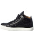 Фото #2 товара Giuseppe Zanotti Going Croc-Embossed Leather Sneaker Men's Black 47