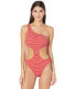 Фото #1 товара Seafolly 293717 Seaside Stripe One Shoulder One-Piece Chilli Red AU 14 (US 10)