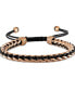 ფოტო #1 პროდუქტის Rose Gold-Tone IP Stainless Steel Cord Woven Slider Bracelet