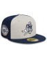 ფოტო #1 პროდუქტის Men's Cream, Navy Dallas Cowboys 2023 Sideline Historic 59FIFTY Fitted Hat