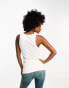 Фото #3 товара ONLY ribbed tank top in white