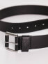 Polo Ralph Lauren pebbled leather belt in black with pony logo