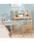 Фото #4 товара Wicker Kids Study Desk and Chair Set with Bookshelf