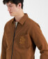 HUGO by Men's Oversized Zip Front Twill Shirt-Jacket Коричневый, M - фото #3