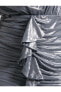 Kolsuz Abiye Mini Elbise Drapeli