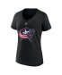 Фото #3 товара Women's Johnny Gaudreau Black Columbus Blue Jackets Special Edition 2.0 Name and Number V-Neck T-shirt