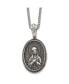 Фото #1 товара Chisel antiqued Our Lady of Guadalupe Pendant Cable Chain Necklace