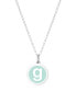 Фото #23 товара Auburn Jewelry mini Initial Pendant Necklace in Sterling Silver and Mint Enamel, 16" + 2" Extender