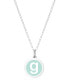 ფოტო #27 პროდუქტის Mini Initial Pendant Necklace in Sterling Silver and Mint Enamel, 16" + 2" Extender