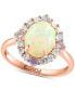 ფოტო #1 პროდუქტის EFFY® Ethiopian Opal (2-1/8 ct. t.w.) & Diamond (1/3 ct. t.w.) Halo Ring in 14k Rose Gold