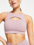 South Beach cut out light support sports bra in violet