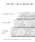 Фото #5 товара The Boho & Beyond Premium Ultra Soft Pattern 4 Piece Bed Sheet Set by Home Collection - Queen