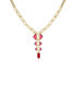 Фото #1 товара Vince Camuto gold-Tone and Red Siam Pendant Thick Snake Chain Statement Necklace