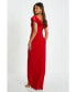 ფოტო #2 პროდუქტის Women's Scuba Crepe & Satin Bardot Wrap Maxi Dress