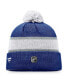 Фото #3 товара Men's Blue, White Tampa Bay Lightning Breakaway Cuffed Knit Hat with Pom