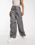 Фото #2 товара Monki parachute trousers in grey