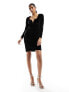 Фото #1 товара Pimkie velvet plunge mini dress in black