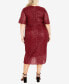 Фото #2 товара Plus Size Naomi Sequin Wrap Midi Dress