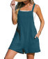 ფოტო #1 პროდუქტის Women's Navy Sleeveless Square Neck Wide Leg Romper