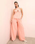 Фото #1 товара ASOS LUXE tailored wide leg trouser in peach