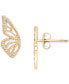 ფოტო #1 პროდუქტის Diamond Butterfly Wing Stud Earrings (1/20 ct. t.w.) in 14k Gold, Created for Macy's