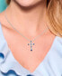 Фото #3 товара Macy's sterling Silver Created Blue and Created White Sapphire (7/8 ct. t. w.) Bezel Set Cross Pendant Necklace