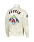 ფოტო #3 პროდუქტის Men's Cream Los Angeles Angels Cooperstown Collection Pinstripe Retro Classic Satin Full-Snap Jacket