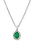 ფოტო #1 პროდუქტის Couture® Costa Smeralda Emeralds (5/8 ct. t.w.) & Vanilla Diamond (1/5 ct. t.w.) Halo 18" Pendant Necklace in Platinum