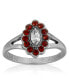 ფოტო #1 პროდუქტის Pewter Diamond Shaped Crystal Ring