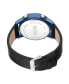 ფოტო #3 პროდუქტის Men's Digital Black Synthetic Leather Strap Watch, 46mm