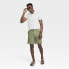 Фото #2 товара Men's 9" Leaf Print Hybrid Swim Shorts - Goodfellow & Co Dark Green 28
