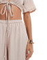 Esmee Exclusive textured beach trouser co-ord in oat