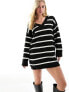 Фото #1 товара Stradivarius knitted jumper dress in stripe