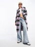 Urban Revivo applique patch detail tailored coat in lilac check Lilac Check, S - фото #1