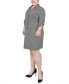 Plus Size Belted Roll Tab Zip Front Shirtdress