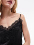 Фото #5 товара Topshop lace and crinkle mix mini slip in black