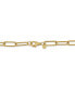 ფოტო #3 პროდუქტის Cultured Freshwater Pearl (7 - 7-1/2mm) Paperclip Link 18" Collar Necklace in 14k Gold-Plated Sterling Silver
