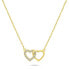 Delicate Gold Plated Linked Hearts Necklace NCL117Y