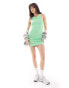 Фото #2 товара ONLY ribbed mini dress in bright green