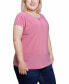 ფოტო #4 პროდუქტის Plus Size Short Extended-Sleeve Grommet Neck Knit Top