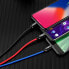 Wytrzymały przewód kabel 3w1 USB microUSB Iphone Lightning USB-C 3.5A 1.2M czarny