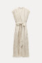 Фото #6 товара Платье из жатой ткани с поясом — zw collection ZARA