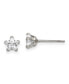 Stainless Steel Polished Star CZ Stud Earrings