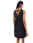 Фото #4 товара ASOS DESIGN v neck chuck on mini dress in black